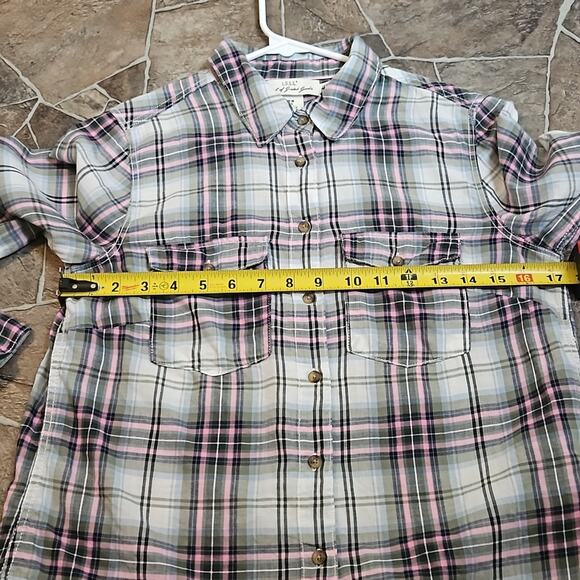 H&M L.O.G.G. Plaid Long Sleeve Cotton Shirt Sz 6 - Picture 8 of 10